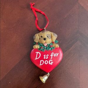 D is for DOG Christmas Ornament